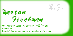 marton fischman business card